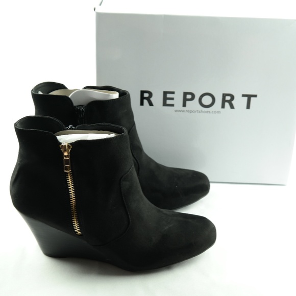 Report Shoes - Report Grayson Ankle Boots 10 Black Wedges